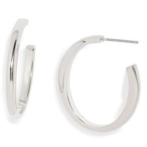 Jenny Bird Nordi Oval Hoop Earrings in High Polished Sterling Silver - NWT